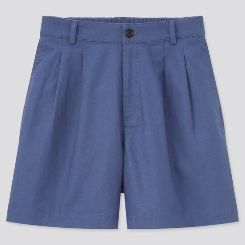 women blue shorts